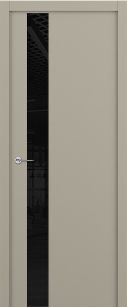 Межкомнатная дверь  ART Lite H3 ДО, массив + МДФ, эмаль, 800*2000, Цвет: Серый шелк эмаль RAL 7044, Lacobel черный лак
