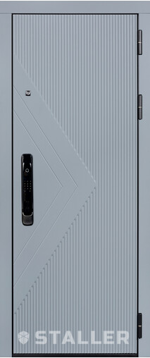 Входная дверь  Сталлер Тринити, 860*2050, 94 мм, снаружи мдф влагостойкий 16мм, покрытие Эмаль, Цвет RAL 7011