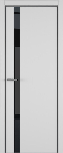 Межкомнатная дверь  ART Lite H2 ДО, массив + МДФ, эмаль, 800*2000, Цвет: Светло-серая эмаль RAL 7047, Lacobel черный лак