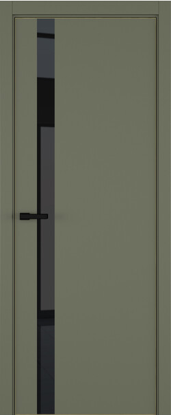Межкомнатная дверь  ART Lite H2 ДО, массив + МДФ, эмаль, 800*2000, Цвет: Оливковая эмаль, Lacobel черный лак