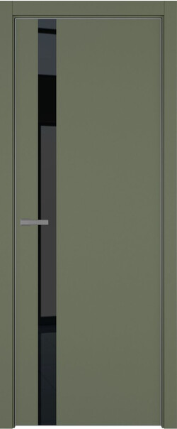 Межкомнатная дверь  ART Lite H2 ДО, массив + МДФ, эмаль, 800*2000, Цвет: Оливковая эмаль, Lacobel черный лак