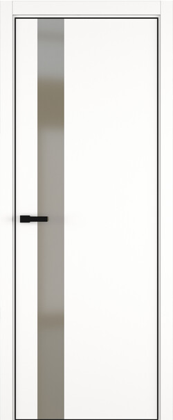 Межкомнатная дверь  ART Lite H3 ДО, массив + МДФ, эмаль, 800*2000, Цвет: Белая эмаль, Matelac бронза мат.