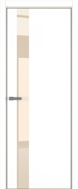 Межкомнатная дверь  ART Lite H3 ДО, массив + МДФ, эмаль, 800*2000, Цвет: Белая эмаль, Lacobel бежевый лак