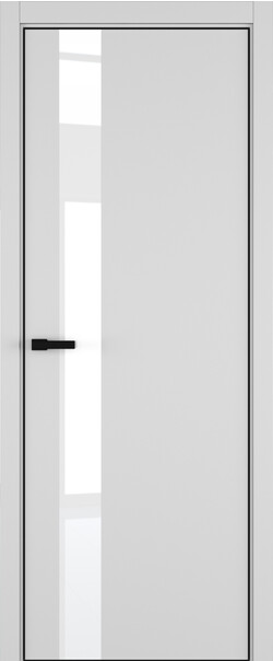 Межкомнатная дверь  ART Lite H3 ДО, массив + МДФ, эмаль, 800*2000, Цвет: Светло-серая эмаль RAL 7047, Lacobel White Pure