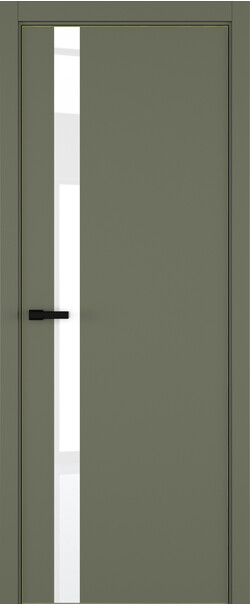Межкомнатная дверь  ART Lite H2 ДО, массив + МДФ, эмаль, 800*2000, Цвет: Оливковая эмаль, Lacobel White Pure