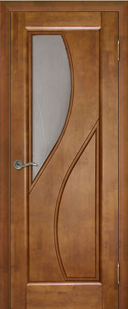 Межкомнатная дверь  Массив ольхи Дива ДО, массив ольхи, лак, 800*2000, Цвет: Медовый орех, мателюкс графит с фрезеровкой