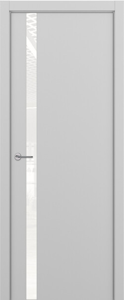 Межкомнатная дверь  ART Lite H2 ДО, массив + МДФ, эмаль, 800*2000, Цвет: Светло-серая эмаль RAL 7047, Lacobel White Pure