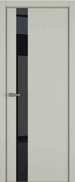 Межкомнатная дверь  ART Lite H3 ДО, массив + МДФ, эмаль, 800*2000, Цвет: Серый шелк эмаль RAL 7044, Lacobel черный лак