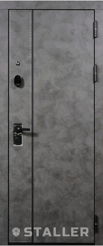 Входная дверь  Сталлер Крафт, 860*2050, 94 мм, снаружи мдф 16мм, покрытие пвх, Цвет Пластер грей