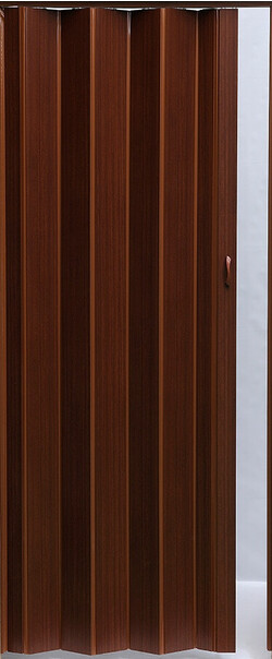 Межкомнатная дверь Польша, Гармошки Pioneer, ПВХ, 840*2020, Цвет: Темный орех, нет