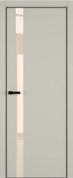 Межкомнатная дверь  ART Lite H2 ДО, массив + МДФ, эмаль, 800*2000, Цвет: Серый шелк эмаль RAL 7044, Lacobel бежевый лак