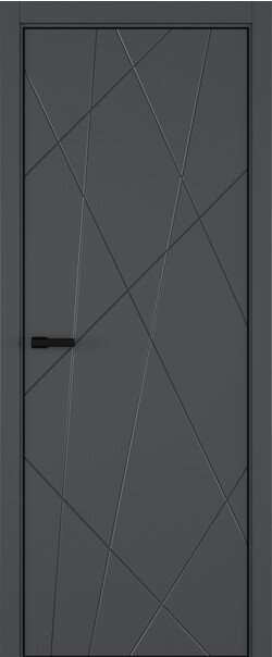 Межкомнатная дверь  ART Lite Chaos ДГ, массив + МДФ, эмаль, 800*2000, Цвет: Темно-серая эмаль, нет