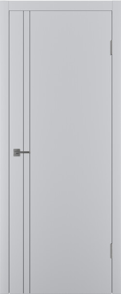 Межкомнатная дверь  Winter Меридиан 2V ДГ, массив + МДФ, эмаль, 800*2000, Цвет: Светло-серая эмаль, нет