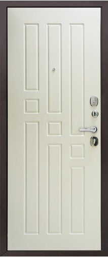 Входная дверь  Гарда  8 мм, 860*2050, 60 мм, внутри мдф, покрытие пвх, цвет Белый ясень