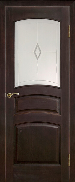 Межкомнатная дверь  Массив сосны Модель №16 ДО, массив сосны, лак, 800*2000, Цвет: Темный лак, мателюкс матовое