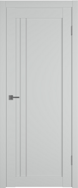 Межкомнатная дверь  Emalex E33 ДО, массив + МДФ, экошпон (полипропилен), 800*2000, Цвет: Steel, white cloud