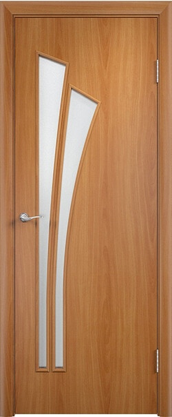 Межкомнатная дверь  Тип-С С7 ДО, массив + МДФ, финиш-плёнка, 800*2000, Цвет: Миланский орех, мателюкс матовое