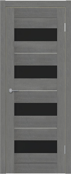 Межкомнатная дверь  TexStyle TS2 ДО, массив + МДФ, экошпон на основе ПВХ, 800*2000, Цвет: Лорэт графит, Lacobel черный лак