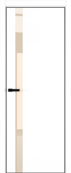 Межкомнатная дверь  ART Lite H2 ДО, массив + МДФ, эмаль, 800*2000, Цвет: Белая эмаль, Lacobel бежевый лак