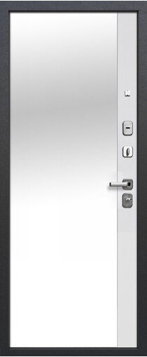 Входная дверь  Гарда  9 Зеркало Эмалит Белый, 860*2050, 90 мм, внутри мдф, покрытие пвх, цвет Эмалит белый