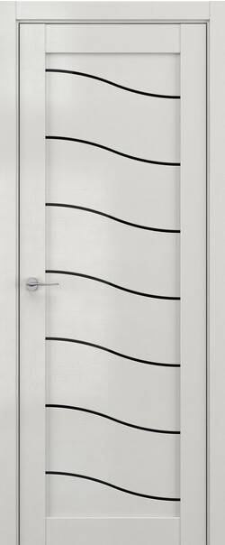 Межкомнатная дверь  DEFORM V V2, массив + МДФ, экошпон на основе ПВХ, 800*2000, Цвет: Крем вуд, Lacobel черный лак
