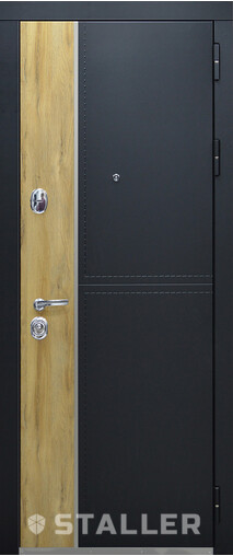 Входная дверь  Сталлер Этна, 860*2050, 83 мм, снаружи мдф, покрытие пвх, Цвет Дуб санремо