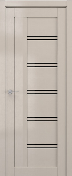 Межкомнатная дверь  DEFORM V V5, массив + МДФ, экошпон на основе ПВХ, 800*2000, Цвет: Стоун вуд, Lacobel черный лак