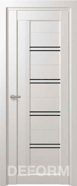 Межкомнатная дверь  DEFORM D D18 DEFORM ДО, массив + МДФ, экошпон на основе ПВХ, 800*2000, Цвет: Дуб шале снежный (лак), Lacobel черный лак