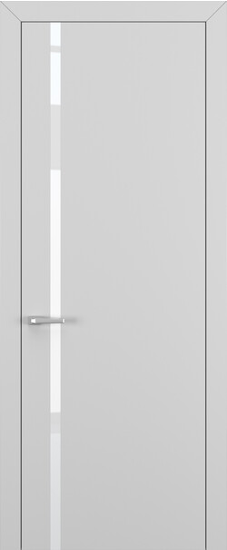 Межкомнатная дверь  Квалитет  К1, массив + МДФ, Полипропилен RENOLIT, 800*2000, Цвет: Матовый Серый, Lacobel White Pure