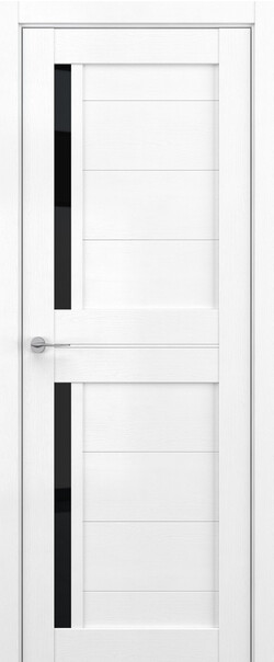 Межкомнатная дверь  DEFORM V V17, массив + МДФ, экошпон на основе ПВХ, 800*2000, Цвет: Вайт вуд, Lacobel черный лак