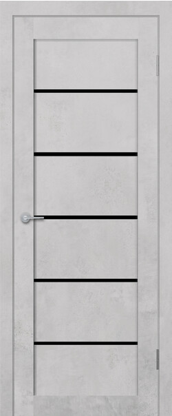 Межкомнатная дверь  STARK ST8 ДО, массив + МДФ, экошпон на основе ПВХ, 800*2000, Цвет: Бетон белый, Lacobel черный лак