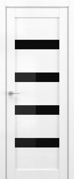 Межкомнатная дверь  DEFORM V V16, массив + МДФ, экошпон на основе ПВХ, 800*2000, Цвет: Вайт вуд, Lacobel черный лак