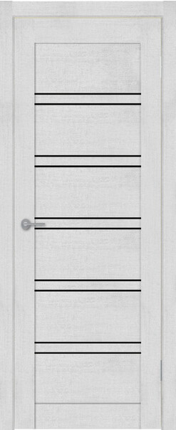 Межкомнатная дверь  TexStyle TS5 ДО, массив + МДФ, экошпон на основе ПВХ, 800*2000, Цвет: Лорэт белый, Lacobel черный лак
