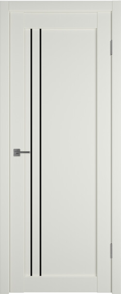 Межкомнатная дверь  Emalex E33 ДО, массив + МДФ, экошпон (полипропилен), 800*2000, Цвет: MidWhite, black gloss