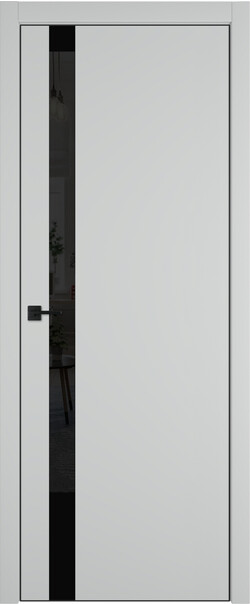 Межкомнатная дверь  Urban  1 SV, МДФ + ХДФ, экошпон (полипропилен), 800*2000, Цвет: Steel, Lacobel черный лак