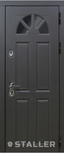 Входная дверь  Сталлер Полония NEW, 880*2050, 93 мм, снаружи мдф влагостойкий, покрытие Эмаль, Цвет Эмаль серая TSBR 7021