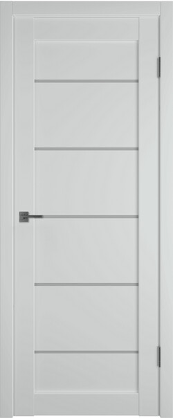 Межкомнатная дверь  Emalex E27 ДО, массив + МДФ, экошпон (полипропилен), 800*2000, Цвет: Steel, white cloud