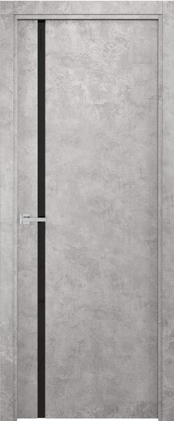 Межкомнатная дверь  Современные двери Соло ПО, МДФ, экошпон, 800*2000, Цвет: Бетон, Полимерное стекло черное