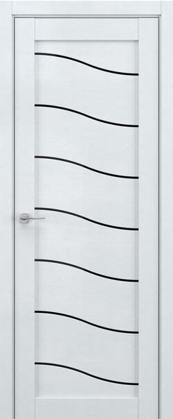 Межкомнатная дверь  DEFORM V V2, массив + МДФ, экошпон на основе ПВХ, 800*2000, Цвет: Скай вуд, Lacobel черный лак