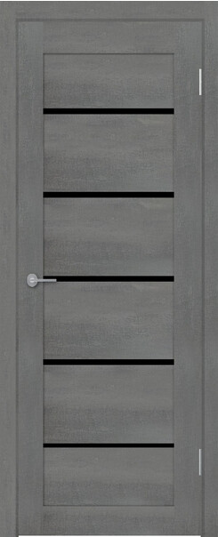 Межкомнатная дверь  TexStyle TS8 ДО, массив + МДФ, экошпон на основе ПВХ, 800*2000, Цвет: Лорэт графит, Lacobel черный лак