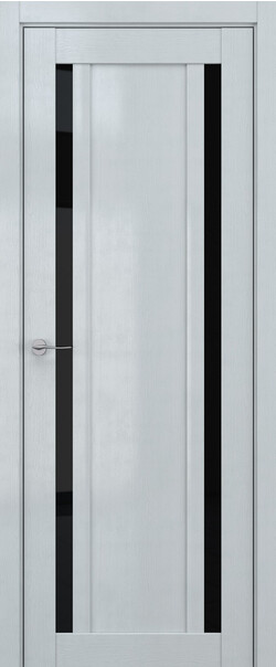 Межкомнатная дверь  DEFORM V V13, массив + МДФ, экошпон на основе ПВХ, 800*2000, Цвет: Грей вуд, Lacobel черный лак