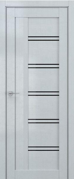 Межкомнатная дверь  DEFORM V V5, массив + МДФ, экошпон на основе ПВХ, 800*2000, Цвет: Грей вуд, Lacobel черный лак