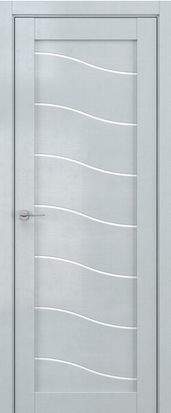 Межкомнатная дверь  DEFORM V V2, массив + МДФ, экошпон на основе ПВХ, 800*2000, Цвет: Грей вуд, Lacobel белый лак