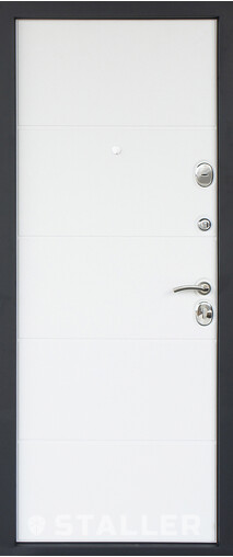 Входная дверь  Сталлер Раффинато, 860*2050, 83 мм, внутри мдф, покрытие пвх, цвет ZB Белый