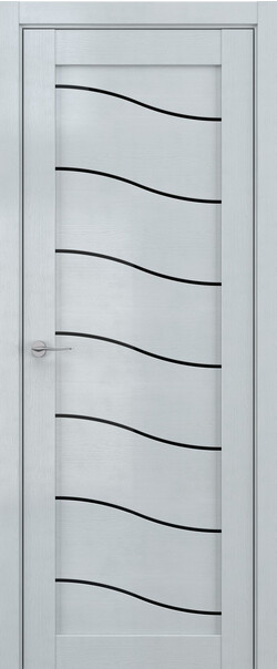Межкомнатная дверь  DEFORM V V2, массив + МДФ, экошпон на основе ПВХ, 800*2000, Цвет: Грей вуд, Lacobel черный лак