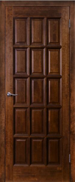 Межкомнатная дверь  Массив ольхи Шарден ДГ, массив ольхи, лак, 800*2000, Цвет: Античный орех, мателюкс бронза фацет
