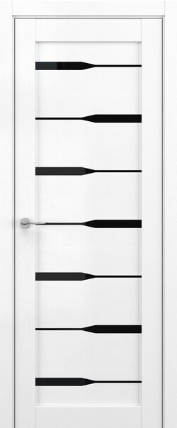 Межкомнатная дверь  DEFORM V V4, массив + МДФ, экошпон на основе ПВХ, 800*2000, Цвет: Вайт вуд, Lacobel черный лак