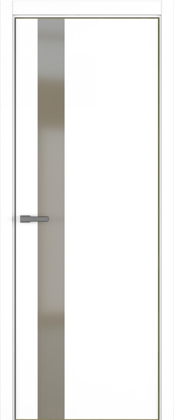 Межкомнатная дверь  ART Lite H3 ДО, массив + МДФ, эмаль, 800*2000, Цвет: Белая эмаль, Matelac бронза мат.