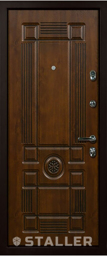 Входная дверь  Сталлер Рим, 860*2050, 93 мм, внутри мдф влагостойкий, покрытие Vinorit, цвет Дуб темный