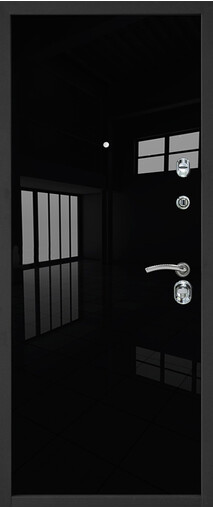 Входная дверь  Сталлер Лика, 860*2050, 85 мм, внутри мдф, покрытие Глянец, цвет Черный люкс